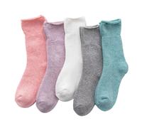 5 paia di calze calde addensate da donna Calze da esterno creative a metà