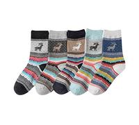 5 paia di calze da donna multicolore alla moda in caldo cotone spesso invernali da barca calze in pizzo per donne (verde menta, taglia unica)