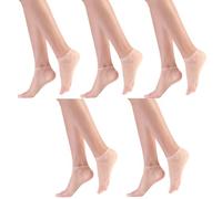 5 paia di calze velate da donna calzini alla caviglia super sottili in nylon raffreddamento comfort taglio basso calzini corti da barca per uso quotidiano calze di nylon da donna