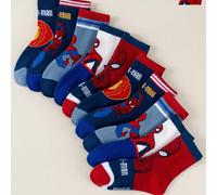 5 paia di calzini a metà polpaccio per bambini Spider-Man, a righe a blocchi di colore con jacquard a cartoni animati, morbidi, elastici e traspiranti, calzini casual da scuola per ragazzi 1-3Y,4-6Y,7