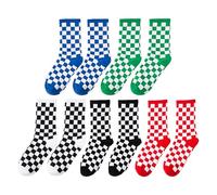 5 Paia Di Calzini A Quadri Da Donna, Calzini Alla Moda E Alla Moda, Accessori Per Abbigliamento, Calzini Comodi E Traspiranti, Calzini Sportivi.