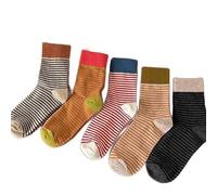 5 Paia Di Calzini A Righe Retrò Da Donna, 2 Ciondoli Per Sacchetti D'Acqua Alcalini, Calzini Casual A Metà Tubo Antiscivolo, Ornamenti Portachiavi Divertenti.