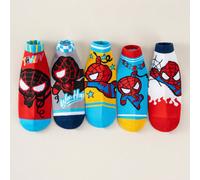 5 paia di calzini corti equipaggio con stampa di Spider-Man Marvel, calzini da supereroe ufficialmente autorizzati adatti per ragazzi 1-3Y,4-6Y,7-9Y,10-12 anniFumettoPoliestere
