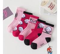 5 paia di calzini dei supereroi Marvel per bambini, calzini a mezza gamba con motivi di Spider-Man e Gwen Stacy, stile coreano, adatti per autunno/inverno, per ragazzi e ragazze 9-12 anni,1-4 anni,5-8