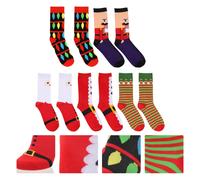 5 paia di calzini natalizi da uomo, calzini di cotone a metà polpaccio, parti