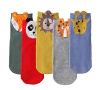 5 Paia Di Calzini Stile Cartone Animato Per Bambini, Calzini Con Motivi Animali Carini, Calzini Divertenti, Calzini Morbidi Per Bambini, Calzini Caldi