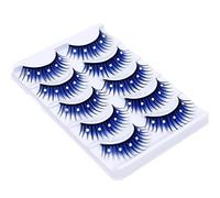 5 paia di ciglia finte morbide e lucide con strass, 3D, spesse e lunghe, in finto visone, per donne e ragazze, per feste, palcoscenico, danza, trucco in maschera