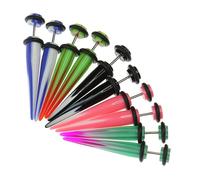 5 Paia Di Colori Misti Taper Con O Ring Fake Cheater Illusion Ear Plug