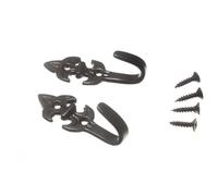 5 Paia Di Fermacurtain Fleur De Lys Nero Metallo 55 X 20 X 25Mm | Ones