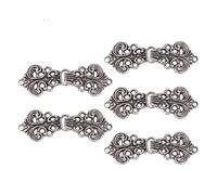5 paia di fermagli for mantello con fibbia vintage a spirale, bottoni da cucire su gancio e spilla a occhiello(Type A Light Black)