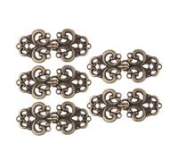 5 paia di fermagli for mantello con fibbia vintage a spirale, bottoni da cucire su gancio e spilla a occhiello(TypeE Antique Bronze)