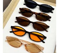 5 paia di occhiali da donna con montatura in plastica a forma di occhio di gatto multicolore, alla moda e versatili per la vita quotidiana, le vacanze, le attività all'aperto e altro ancora PC