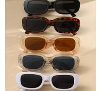 5 paia di occhiali da sole rettangolari multicolore versatili e alla moda per donne e uomini, adatti per viaggi, spiaggia, bar, uscite e altre occasioni, accessorio ideale per vacanze estive al mare, 