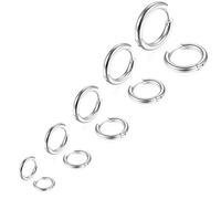 5 Paia Orecchini Cerchio per Uomo Donna in Acciaio Inossidabile, Orecchini Uomo Cerchio, Orecchini Donna Cerchio Piccoli, Orecchini Argento Uomo Donna, Gioielli Orecchini a Cerchio da Uomo 8MM-16MM