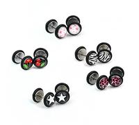 5 paia di orecchini a perno colorati, colore casuale