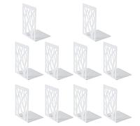 5 Paia Fermalibri per Mensole, MSDADA Reggi Libri per Libreria, Porta Libri in Metallo, Ferma Libri da Scaffale, Ufficio in Reggilibri, Fermalibri Design per Casa, Biblioteca, Scuola(Bianco)