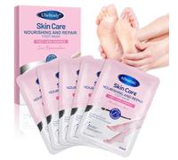5 Paia Maschere Idratanti per Piedi,Maschera Idratante Nutriente piedi Lisci,Maschera Piedis Esfoliante,Effetto Idratante Prolungato,Azione Nutriente Emolliente,per riparare i talloni ruvidi(rosa)