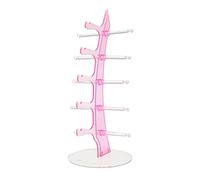 5 Pair Glasses Display Stand Pink Eyewear Organizer for Sunglasses and Eyeglasses Rack Holder(Roze)