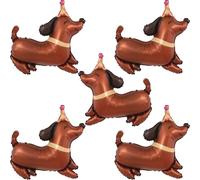 5 palloncini di compleanno per cani bassotto a forma di cucciolo di cane in lamina di Mylar palloncini per cuccioli di animali domestici per animali domestici compleanno per animali domestici a tema