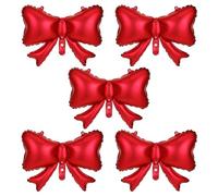 5 palloncini rossi con fiocco, decorazione gigante in lamina per coquette, compleanni, feste di sesso femminili, decorazioni da parete e feste di nozze, include nastro e cannuccia per una facile