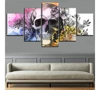 5 Pannelli Da Parete Poster 5 Pezzi Decorazione Della Parete Fiori Astratti E Teschi 5 Quadri Canvas Grandi Dimensioni Stampa Su Tela Quadri Moderni Camera Da Letto Quadri Moderni Soggiorno -2I6C/L7C