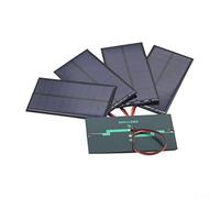 5 pannelli solari policristallini da 5,5 V 200 mA con fili da 15 cm, kit di celle fotovoltaiche da 110 x 80 mm per progetti solari fai da te, esperimenti scientifici e S