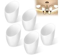 5 paralumi di ricambio in plastica a ferro di cavallo, copertura bianca per lampada da terra a più teste per lampada a sospensione per camera da letto, 35 mm