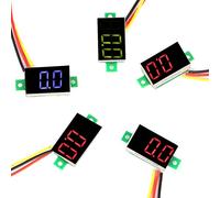 5 Pcs 0.36 Inch Digital DC Voltmeter, LED Panel Volt Meter with Reverse Polarity Protection, 0-100V Three - Wire Voltage Monitor for Automotive and DIY Electronics in Red Blue Gr