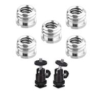 5 Pcs 1/4 Inch to 3/8 Inch Convert Screw Standard Adapter & 2 Pcs with Hot Shoe Mount Adapter