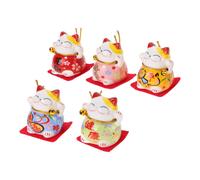 5 Pcs Adorabile Ornamento Forma Di Gatto Statua Da Cortile Simpatica