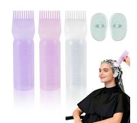 5 PCS Applicatore Olio Capelli, 180ml Flaconi Applicatori a Pettine con Scala Graduata, con Paraorecchie in Silicone e Mantella da Parrucchiere per Il Colore Dei Capelli e La Cura Del Cuoio Capelluto