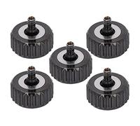 5 Pcs Black Steel Watch Crown Spare Parts, Watch Crown Kit for Quartz and Mechanical Watches, Assorted Sizes Replacement Accessories with Portable Design for Watchmakers and DIY Re (Foro lungo 6,5 mm)