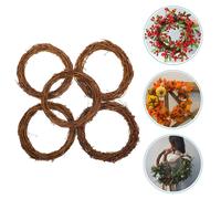 5 Pcs Cerchio Per Ghirlanda Porta Di Natale Cornice Fai Te Materiale in Rattan