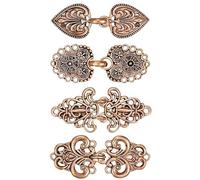 5 Pcs Clip Per Scialle Vintage, Clips Per Abiti, Clip Per Cardigan Retrò, Clips Per Bottoni Per Camicie E Ragazze (rame rosso antico)