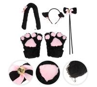 5 Pcs Costume Halloween Gatto Nero Bambina Guanti Per Zampe Di Accessori