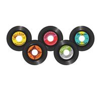 5 Pcs Decalcomanie Murali Per Dischi in Vinile Colorato L'arredamento