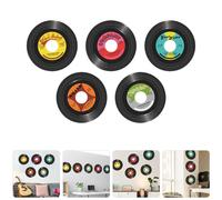 5 Pcs Disco in Vinile Da Parete Decorazioni Dischi Decalcomanie Muro
