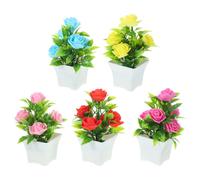 5 Pcs Fiore Artificiale Piantina Finta Bonsai Fiori Piante Artificiali