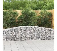 5 PCS Galvanized Steel Gabion Baskets Arc Shape 400x30x60/80 cm for Garden Decoration, Windbreak, and Retaining Wall - Durable Corrosion-Resistant Metal Mesh with Reinforced Hooks