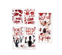 5 Pcs Halloween Vetrofanie Adesivi Horror Arredamento Della Sala Di