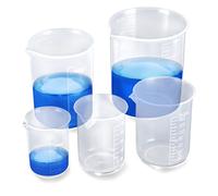 5 Pcs Misurini Graduati Trasparente Dosatore Misurino per Misura Liquidi Cucina Laboratorio Beaker 50ml 100ml 150ml 250ml 500ml