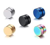 5 PCS Orecchini Magnetici Uomo Donna Bambina cerchio argento oro bianco Piccoli Non Piercing Orecchini Calamita Hip Hop（-）
