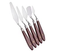 5 Pcs Painting Knife Set, Stainless Steel Spatula Palette Knives With Wooden Handle, Color Mixing Scraper Set for Epoxy, Acrylic Pouring Painting, Cake Icing