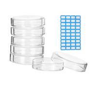5 Pcs Piastre Petri in Vetro, 60 mm per Borosilicate con Etichetta