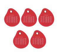 5 pcs raschietto in silicone integrato integrato teatro per alimento ecofoglie con foro per le dita per il forno da cucina (Rosso)