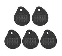 5 pcs raschietto in silicone integrato integrato teatro per alimento ecofoglie con foro per le dita per il forno da cucina (Nero)