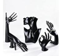 5 PCS Resin Jewelry Mannequin Display Set,Necklace Earrings Ring Display