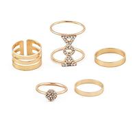 5 Pcs Retro Hollow Stacking Finger Knuckle Midi Anello Set Per Le Donne Signore Gioielli Regalo Creativo E Squisito Lavorazione Processo Professionale