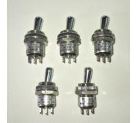 5 Pcs SPDT Toggle Switch ON-ON 3 Pins Nihon Kaiheiki S4012 6A 125V Japan Vintage