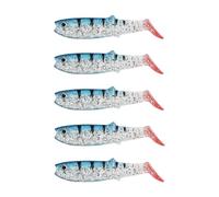 5 Pcs T-tail plastica morbida attratti di pesca realistico Swimbaits Multi-colore realistico ischia di pesca per acqua dolce Bass Pike Trout